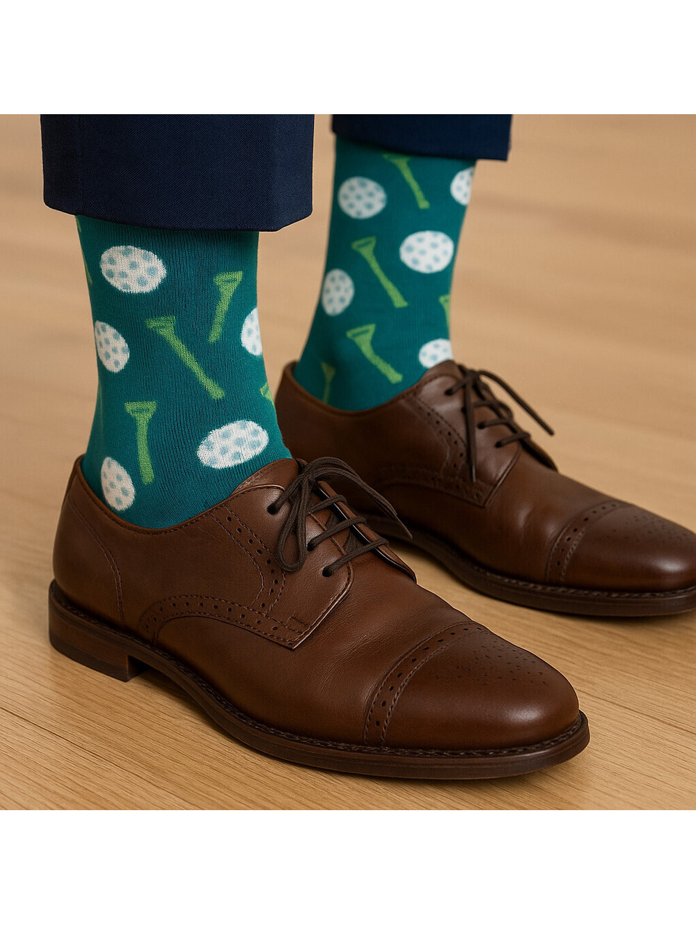 Brightstar Men's Socks Golf Balls Novelty Crew Ankle Father's Day Green 10-13